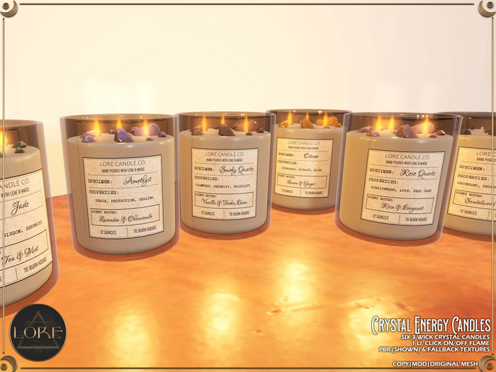 LORE Crystal Energy Candles