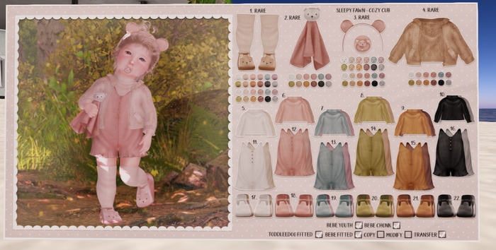 3. Sleepy Fawn. cozy cub ears & paci ~ TD Fiited RARE