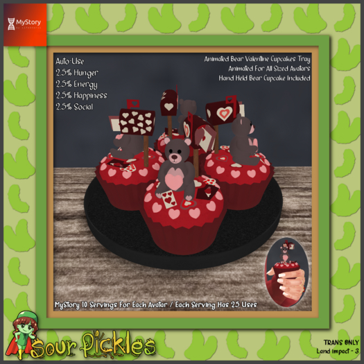 [SP] MyStory Bear Valentine Cupcakes Tray