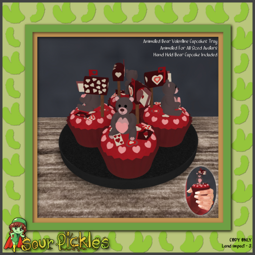 [SP] Bear Valentine Cupcakes Tray