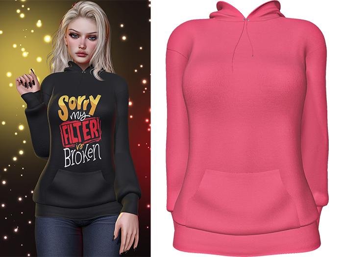 Karen Hoodie [Bubblegum Pink] - Maitreya LaraX • PetiteX • eBody Reborn Hoodies