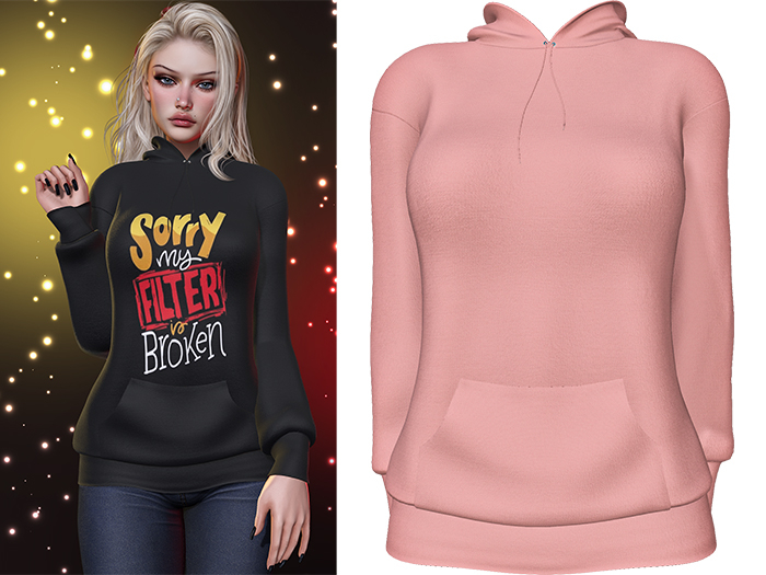Karen Hoodie [Champagne Pink] - Maitreya LaraX • PetiteX • eBody Reborn Hoodies