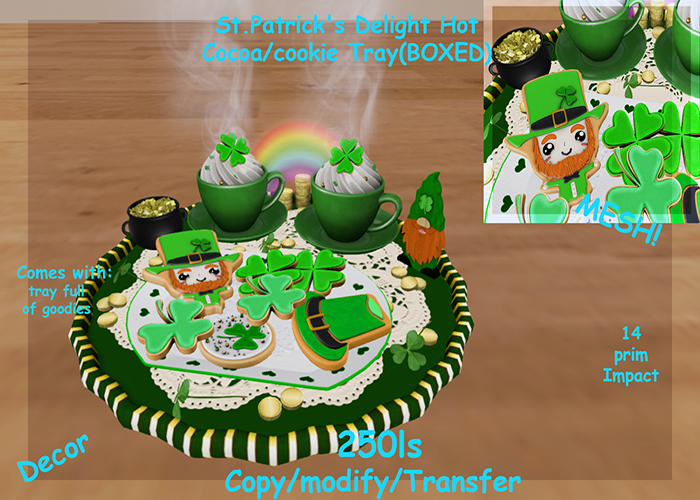 St.Patrick's Delight Hot Cocoa/cookie Tray(BOXED)
