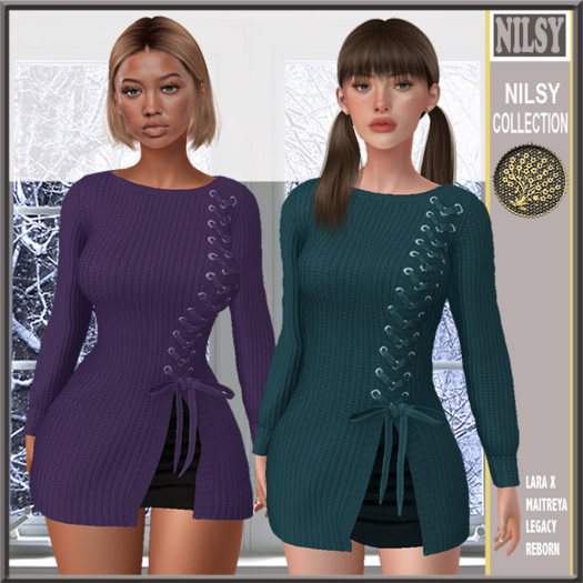 LACED SWEATER&SKIRT,2 OPTIONS
