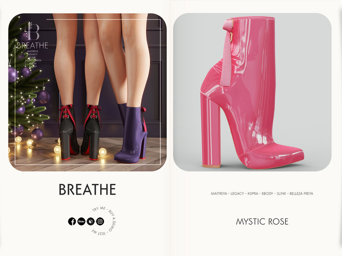 [BREATHE]-Masaki Heels-Mystic Pink-(Fits Maitreya Lara, Legacy, Kupra, eBody, Slink and Belleza Freya.)