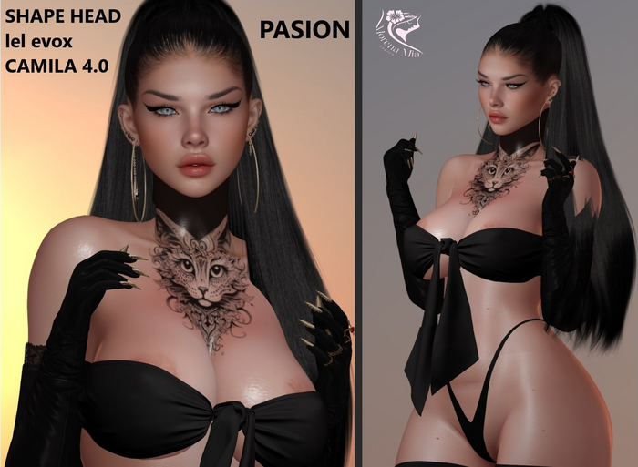  SHAPE HEAD EvoX CAMILA 4.0 Lelutka (Maitreya, Larax, Legacy, Legacy Bombshell, Reborn, Erika, Belleza Gen.X Curvy,Kupra