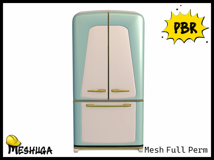 Meshuga PBR Retro Kitchen - Fridge FULL PERM MESH