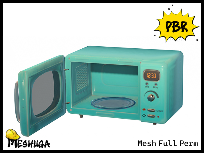 Meshuga PBR Retro Kitchen - Microwave FULL PERM MESH 