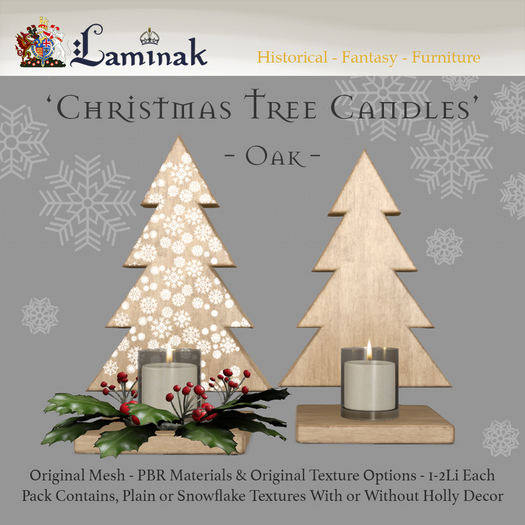 Laminak - Chrsistmas Tree Candles - Oak Pack