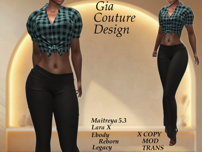 "GCD" Syrona Tied Crop Top Aqua