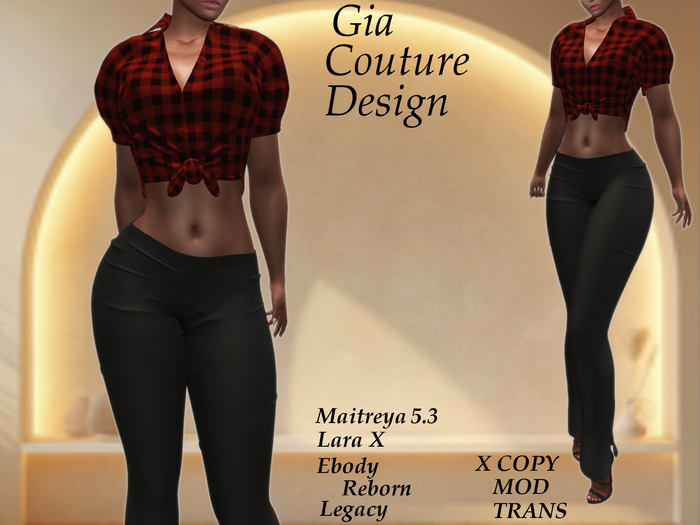 "GCD" Syrona Tied Crop Top Red