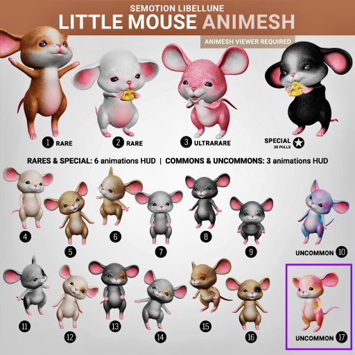 SEmotion Libellune Little Mouse Animesh #17 UNCOMMON