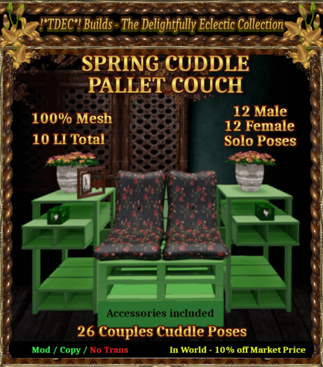 !*TDEC*! Spring Pallet Cuddle Couch {PG)