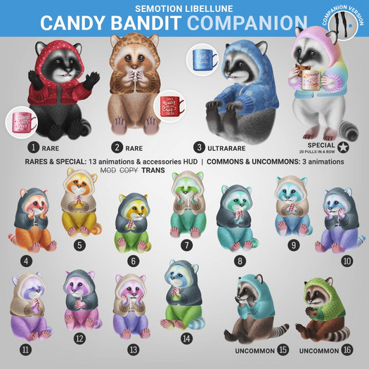 SEmotion Libellune Candy Bandit Companion RARE 01