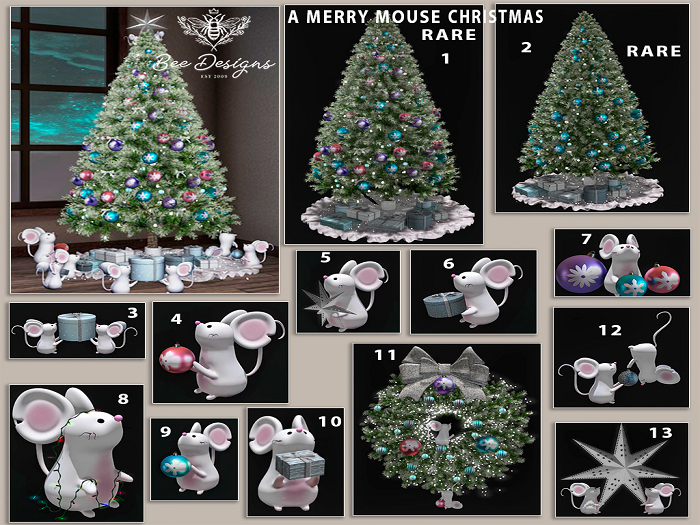 02 Bee Designs A merry Mouse Christmas RARE