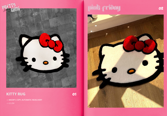 PINK FRIDAY. KITTY FACE RUG