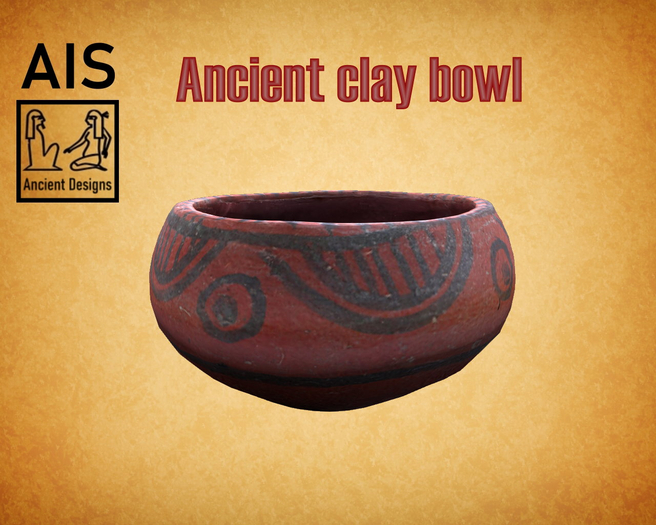 Ancient pottery - Decorated clay bowl
