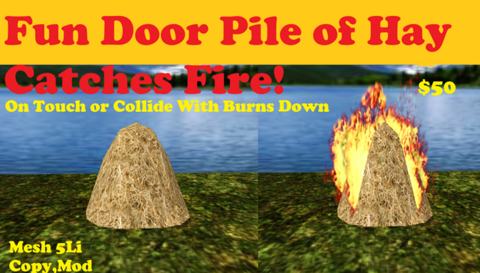 Fun Door Pile of Hay Catches Fire Boxed
