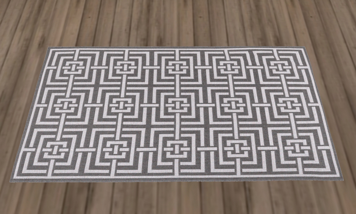 Gray Deco Squares Rug