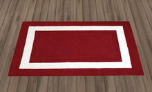 Red & White Framed Rug