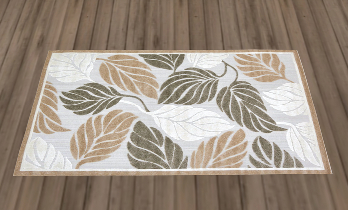 Brown & Gray Leaf Rug