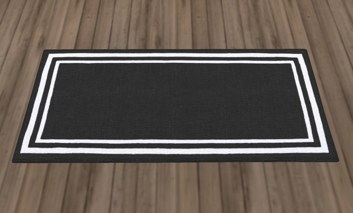 Black Double Borders Rug