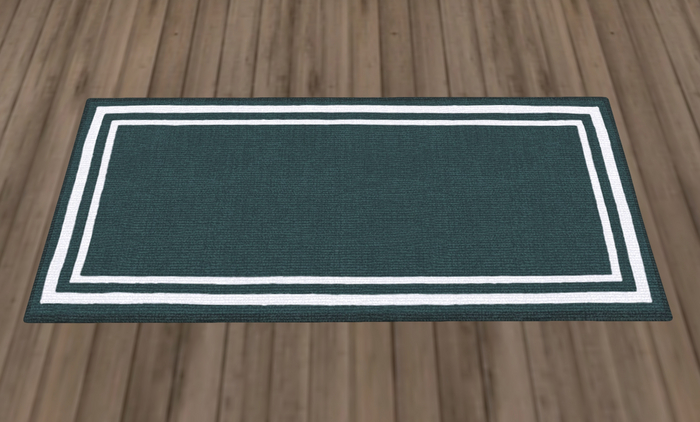Teal Double Borders Rug