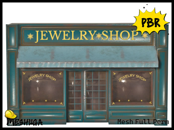Meshuga PBR Jewelry Store Front Backdrop FULL PERM MESH