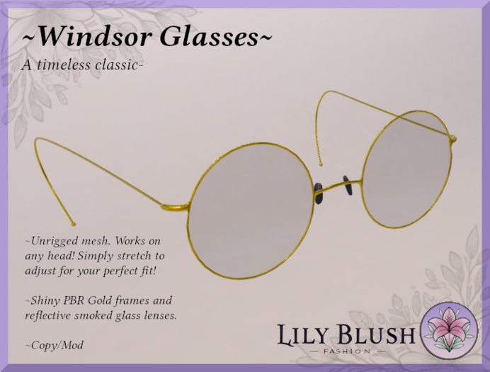 Lily Blush - Windsor Glasses - Gold