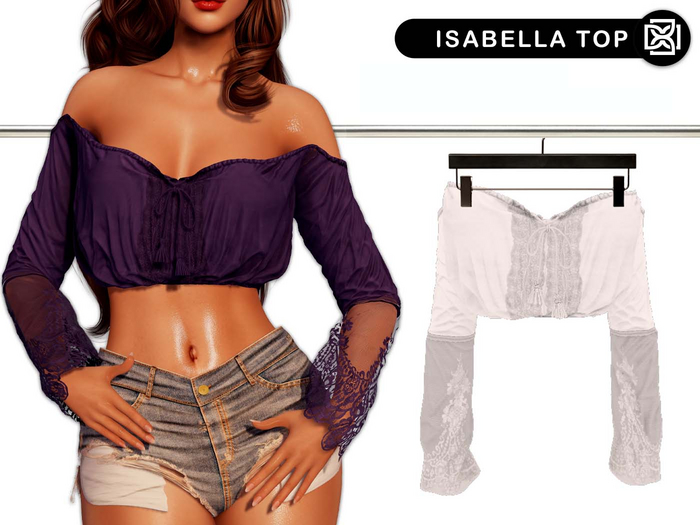 Addams "Isabella" Mesh Shirt for Maitreya, Belleza, Slink #01