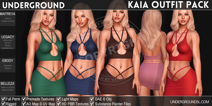 [UG MESH] KAIA OUTFIT PACK (DAE)