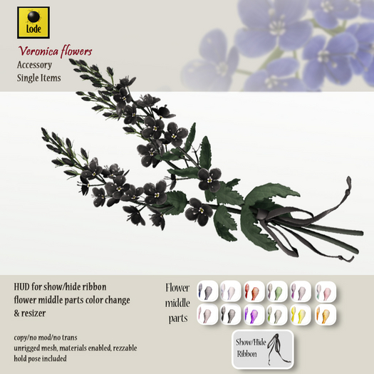 *LODE* Hand Accessory - Veronica Flowers [black]