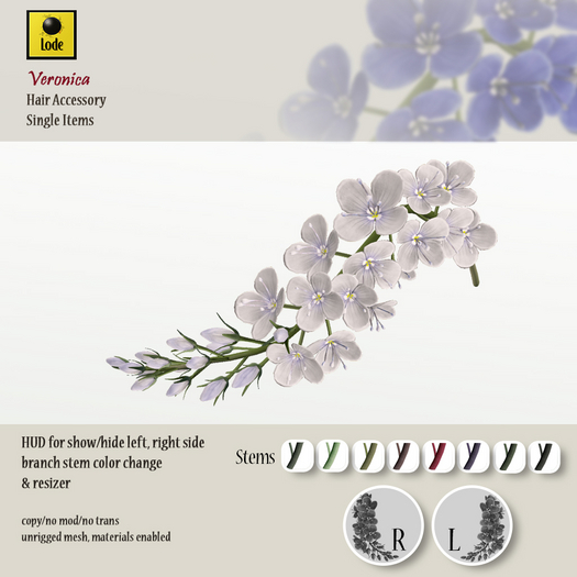*LODE* Hair Accessory - Veronica [white]