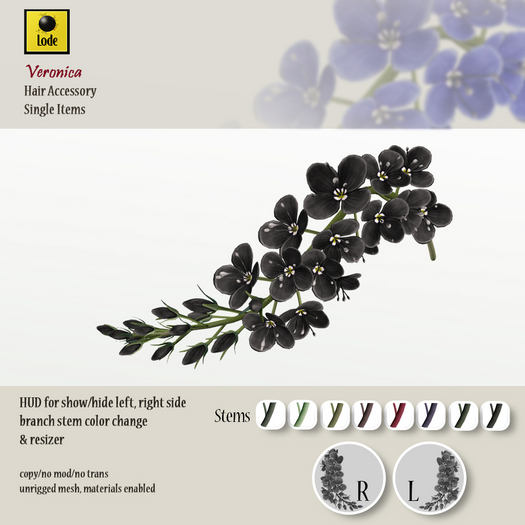*LODE* Hair Accessory - Veronica [black]