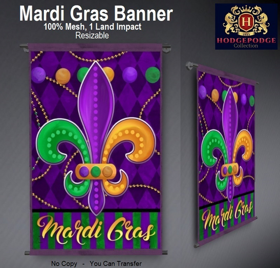 Mardi Gras Parallel Wall Banner (Style A)