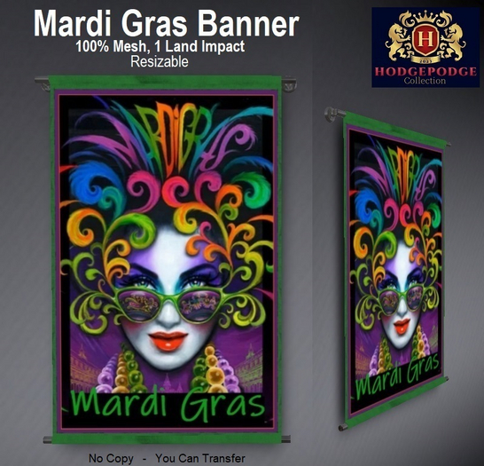 Mardi Gras Parallel Wall Banner (Style E)