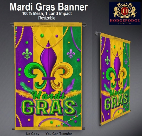 Mardi Gras Parallel Wall Banner (Style G)