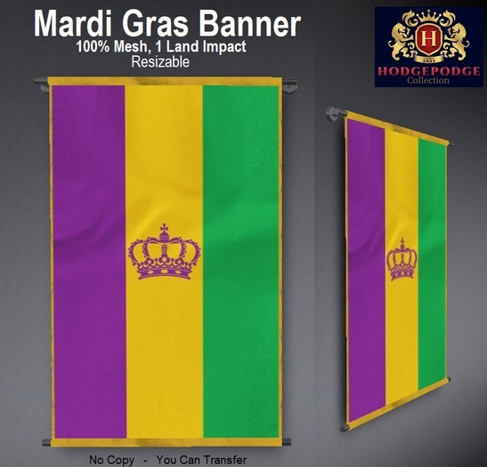 Mardi Gras Parallel Wall Banner (Style H)
