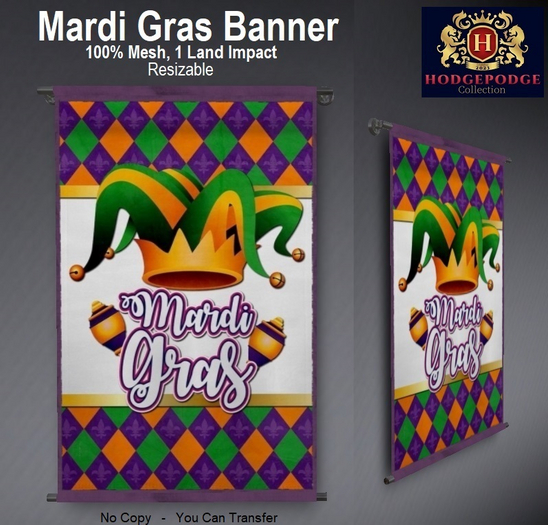 Mardi Gras Parallel Wall Banner (Style C)