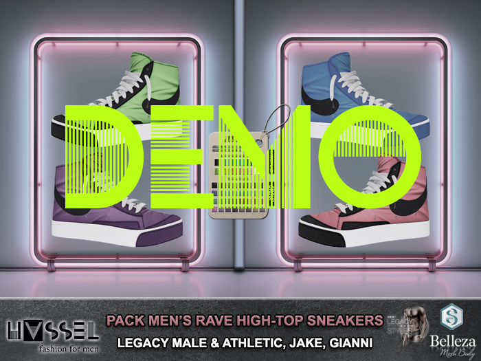 (HASSEL) DEMO RAVE HIGH-TOP CANVAS SNEAKERS LEGACY MALE, LEGACY ATHLETIC, BELLEZA JAKE, SIGNATURE GIANNI 478 