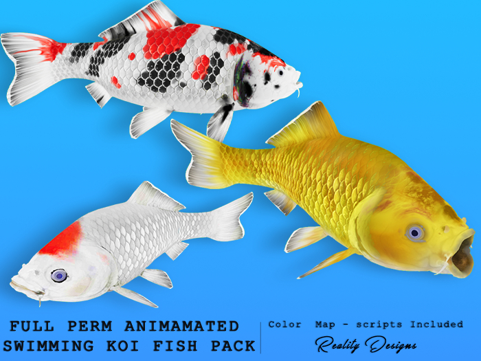 Full Perm Animated   Swimming Koi Fish pack