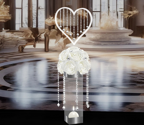 Wedding decor with roses  *white***Box