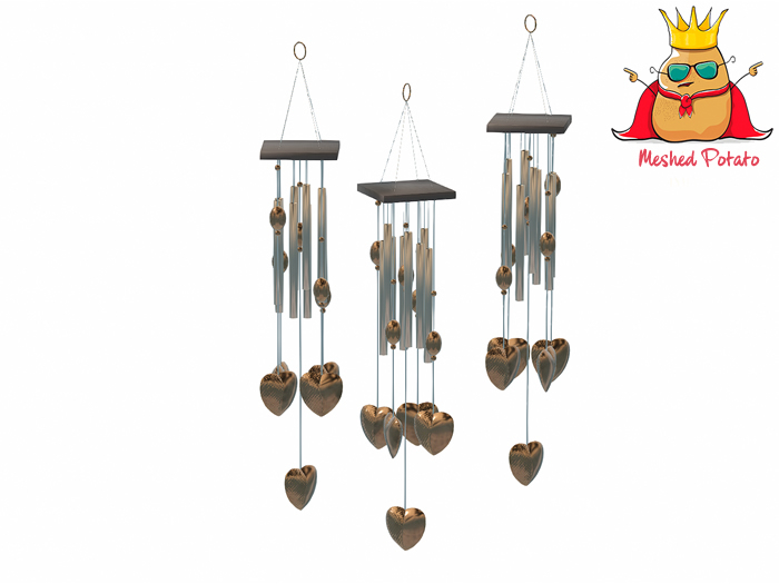 Meshed Potato Love Heart PBR Wind Chimes Full Perm