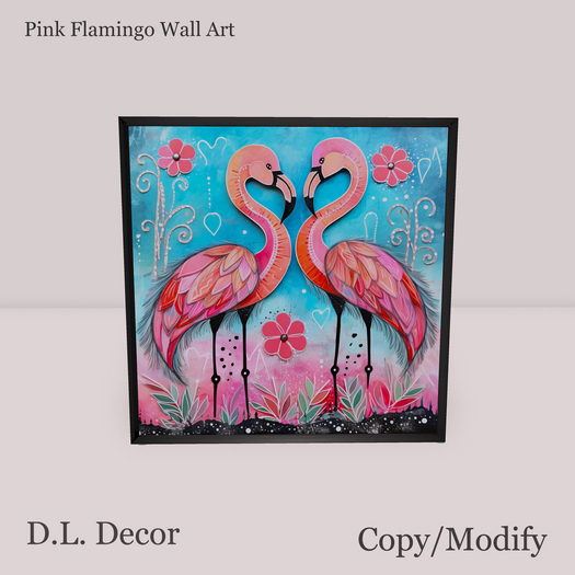 ! D.L. Decor Pink Flamingo Wall Art Mesh Frame