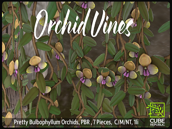 PBR Tropical Orchid Vines -  Tropical Landscaping, jungle, beach, Atlantic Forest, Beach
