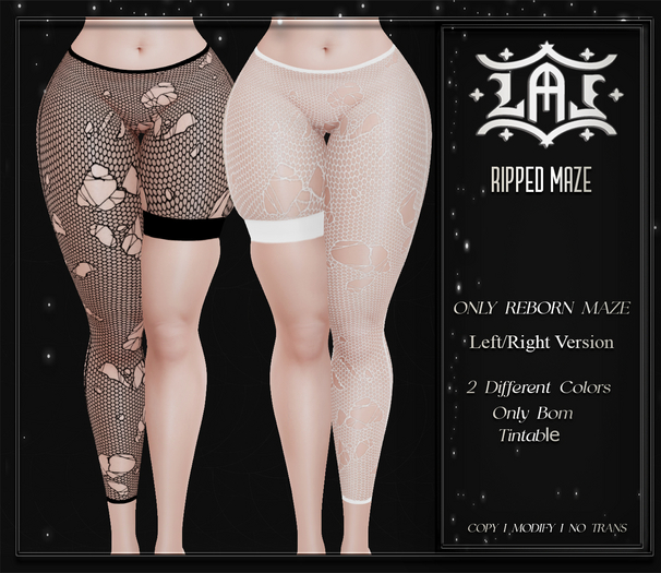 LAL-Ripped Fishnet Reborn Maze Stocking Only Bom-Tintbale