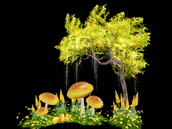 MC Easter Garden Yellow Mushroom Set