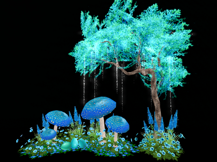 MC Easter Garden Blue Mushroom Set