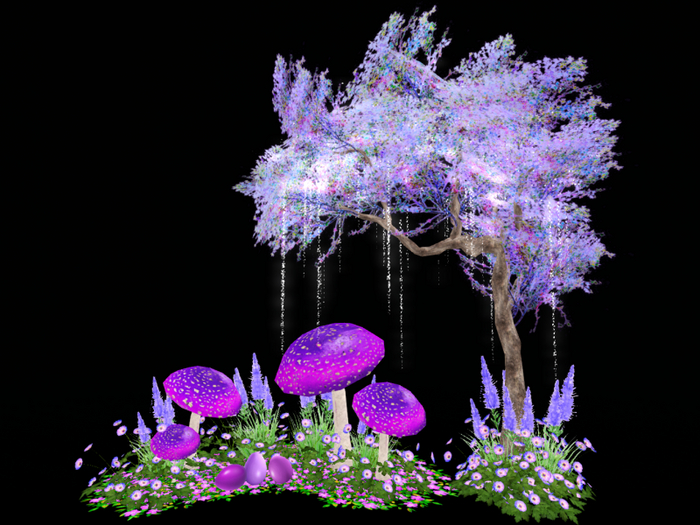 MC Easter Garden Purple Mushroom Set