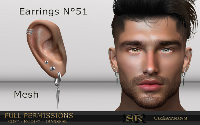 Earrings n 51 Full Permissions (RIGGED)  Box